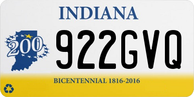 IN license plate 922GVQ