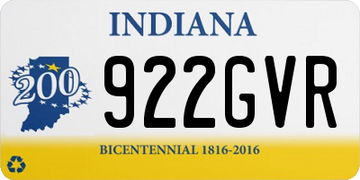 IN license plate 922GVR