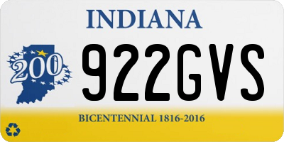 IN license plate 922GVS