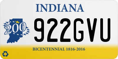 IN license plate 922GVU
