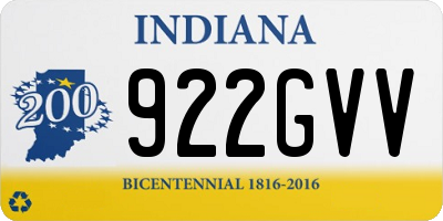 IN license plate 922GVV