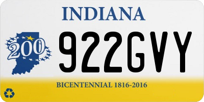 IN license plate 922GVY