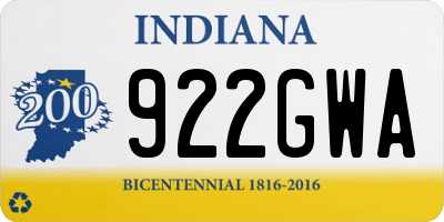 IN license plate 922GWA