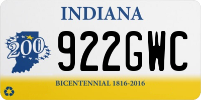 IN license plate 922GWC