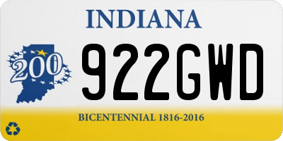 IN license plate 922GWD
