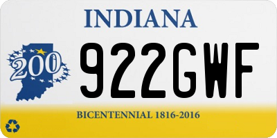 IN license plate 922GWF