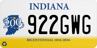 IN license plate 922GWG