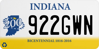 IN license plate 922GWN