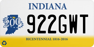 IN license plate 922GWT