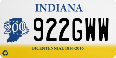 IN license plate 922GWW