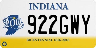 IN license plate 922GWY