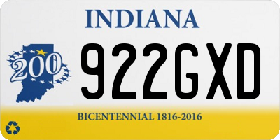 IN license plate 922GXD
