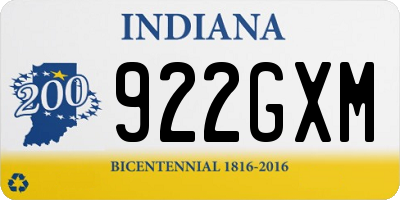 IN license plate 922GXM