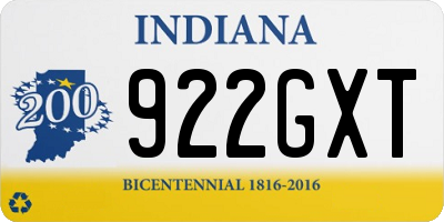 IN license plate 922GXT