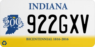 IN license plate 922GXV