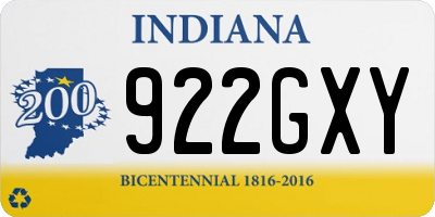 IN license plate 922GXY