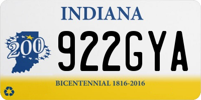 IN license plate 922GYA