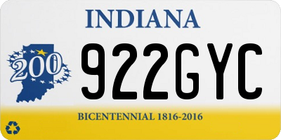 IN license plate 922GYC