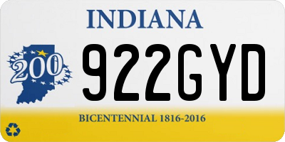IN license plate 922GYD