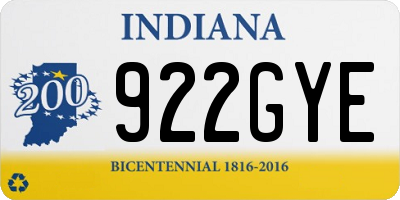 IN license plate 922GYE