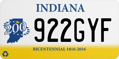 IN license plate 922GYF