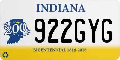 IN license plate 922GYG