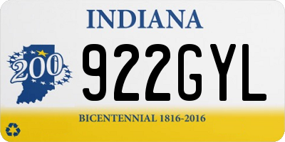 IN license plate 922GYL