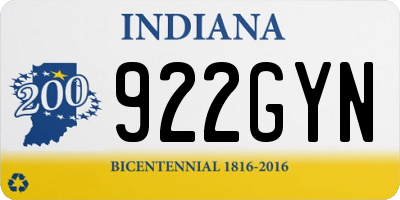 IN license plate 922GYN