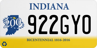 IN license plate 922GYO
