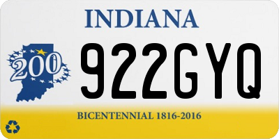 IN license plate 922GYQ