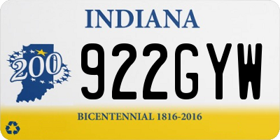 IN license plate 922GYW