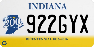 IN license plate 922GYX