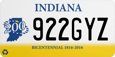 IN license plate 922GYZ