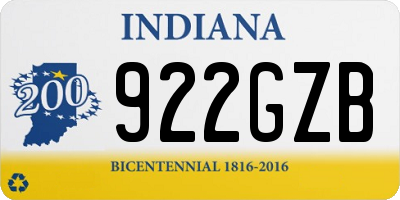 IN license plate 922GZB