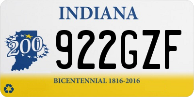IN license plate 922GZF