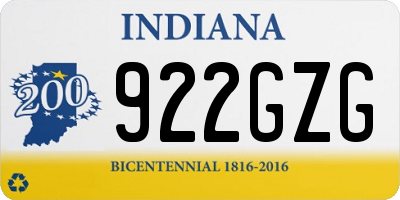 IN license plate 922GZG