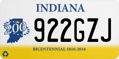IN license plate 922GZJ