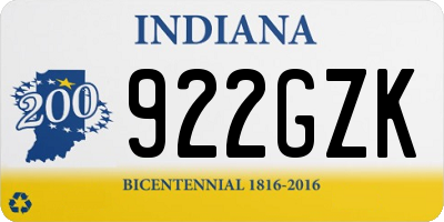 IN license plate 922GZK