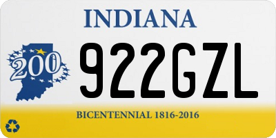 IN license plate 922GZL