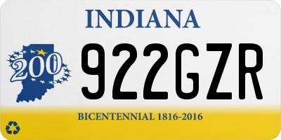 IN license plate 922GZR