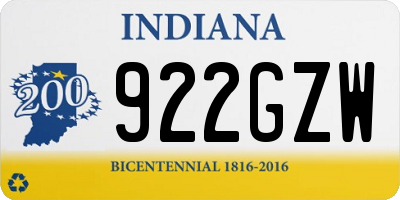 IN license plate 922GZW