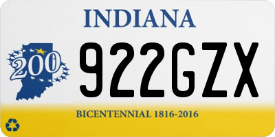 IN license plate 922GZX