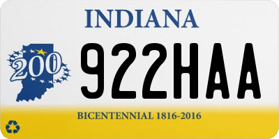 IN license plate 922HAA