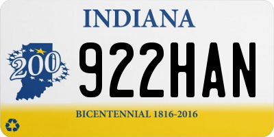IN license plate 922HAN