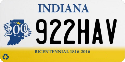IN license plate 922HAV