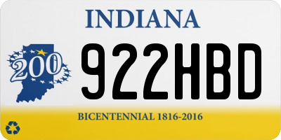 IN license plate 922HBD
