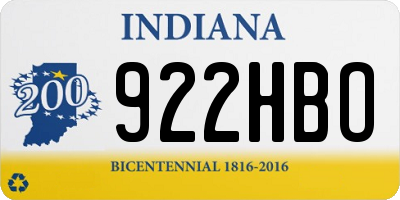 IN license plate 922HBO