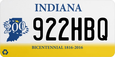 IN license plate 922HBQ