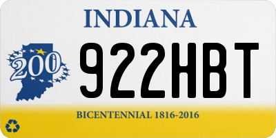 IN license plate 922HBT