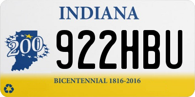 IN license plate 922HBU